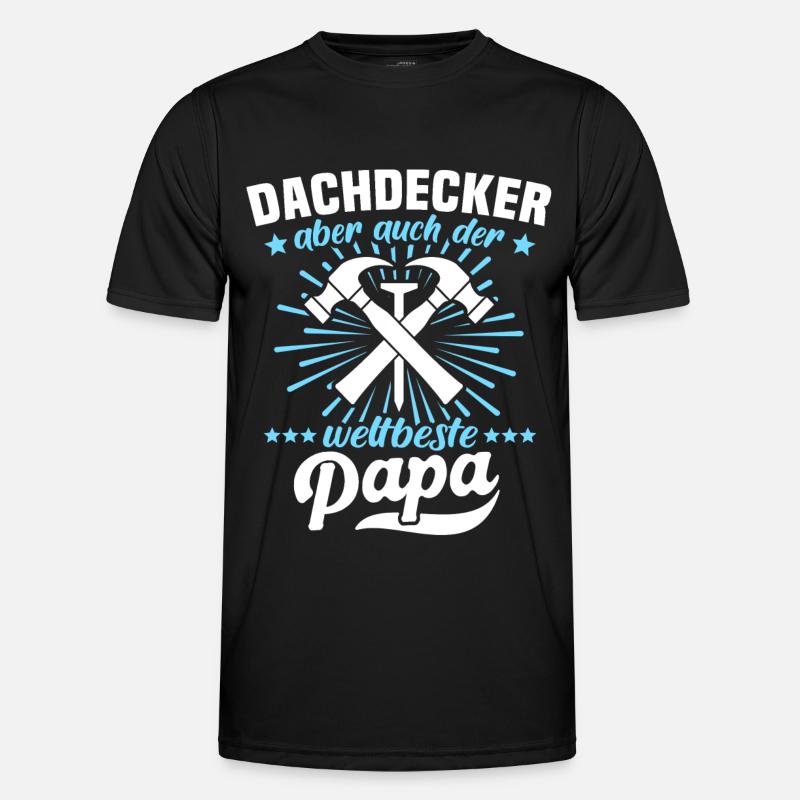 Dachdecker Papa Dachdecken Papas - Männer Funktions-T-Shirt - Schwarz