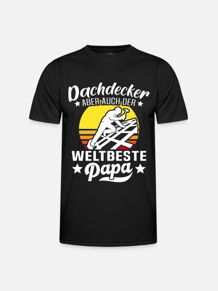 Papa Dachdecker Vater Dachdecken - Männer Funktions-T-Shirt - Schwarz