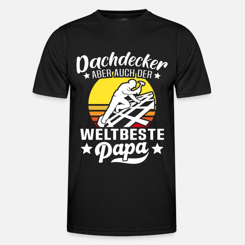 Papa Dachdecker Vater Dachdecken - Männer Funktions-T-Shirt - Schwarz