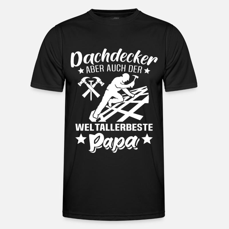 Dachdecker Papa - Männer Funktions-T-Shirt - Schwarz