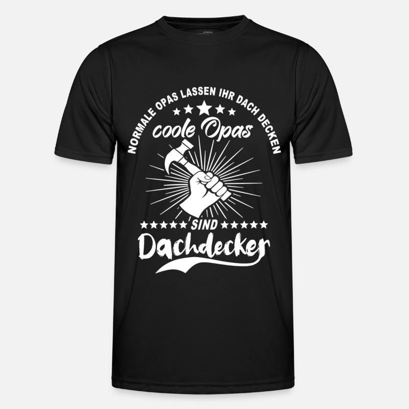 Dachdecker Opa - Männer Funktions-T-Shirt - Schwarz