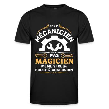mécanicien pas magicien - T-shirt sport Homme - noir - Devant - AI Model Male 178 dark (178cm)