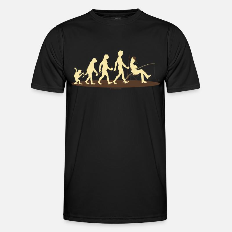 FUN - Evolution Angler - Geschenk - Bestseller - Männer Funktions-T-Shirt - Schwarz