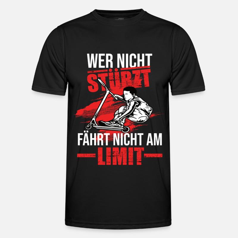 Scooter Roller Tretroller stunt scooter trick Männer Funktions-T-Shirt