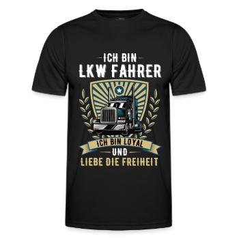 Lkw Trucker Fernfahrer Truck lkw fahrer brummi - Männer Funktions-T-Shirt - Schwarz - Vorne - AI Model Male 178 dark (178cm)