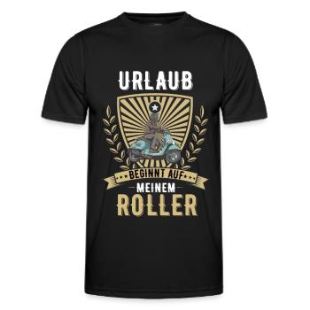 Roller Rollerfahrer Scooter Moped Motorroller - Männer Funktions-T-Shirt - Schwarz - Vorne - AI Model Male 178 dark (178cm)