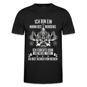 Wikinger Krieger Nordmann Axt Valhalla Nordmänner - Männer Funktions-T-Shirt - Schwarz - Vorne - AI Model Male 178 dark (178cm)