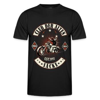 Club der alten Säcke Motorrad Biker Motorradfahrer - Männer Funktions-T-Shirt - Schwarz - Vorne - AI Model Male 178 dark (178cm)