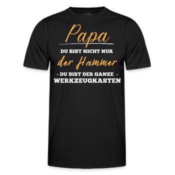 Bester Papa. Vatertag. Hammer. Werkzeugkasten - Männer Funktions-T-Shirt - Schwarz - Vorne - AI Model Male 178 dark (178cm)