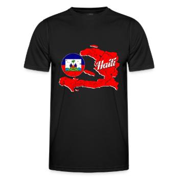 Haïti - T-shirt sport Homme - noir - Devant - AI Model Male 178 dark (178cm)