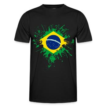 Drapeau brésilien - T-shirt sport Homme - noir - Devant - AI Model Male 178 dark (178cm)