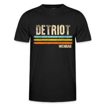 Detroit Michigan - T-shirt sport Homme - noir - Devant - AI Model Male 178 dark (178cm)