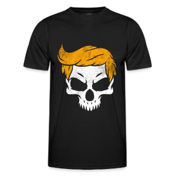 Totenkopf mit blonde Haaren - Männer Funktions-T-Shirt - Schwarz - Vorne - AI Model Male 178 dark (178cm)