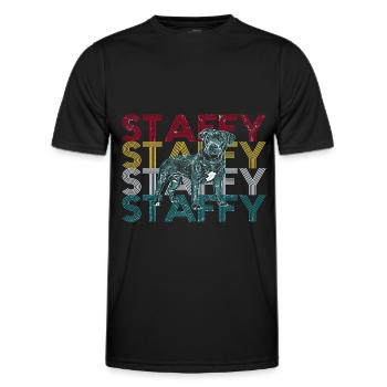 Staffordshire Bullterrier - Männer Funktions-T-Shirt - Schwarz - Vorne - AI Model Male 178 dark (178cm)