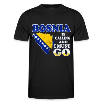 Bosnien ist am rufen - Männer Funktions-T-Shirt - Schwarz - Vorne - AI Model Male 178 dark (178cm)
