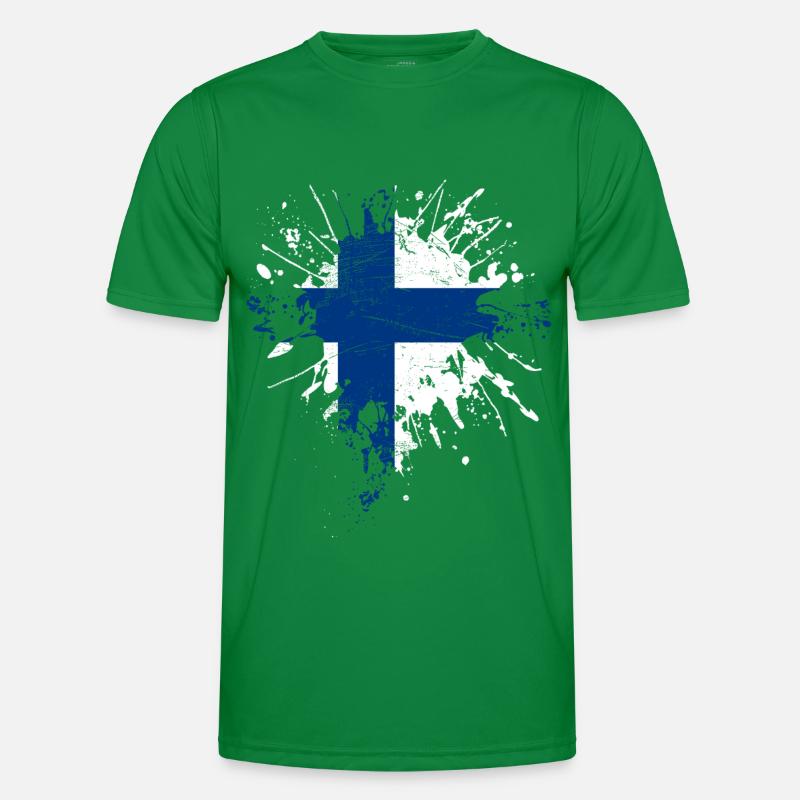 Drapeau de la Finlande T-shirt sport Homme