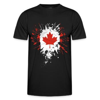 Drapeau du Canada - T-shirt sport Homme - noir - Devant - AI Model Male 178 dark (178cm)