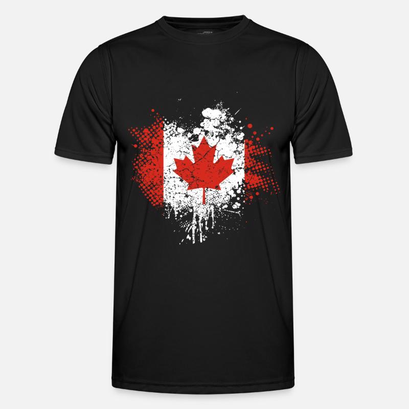 Kanada Flagge - Männer Funktions-T-Shirt - Schwarz