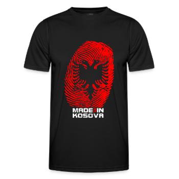 Made in Kosovo - Männer Funktions-T-Shirt - Schwarz - Vorne - AI Model Male 178 dark (178cm)