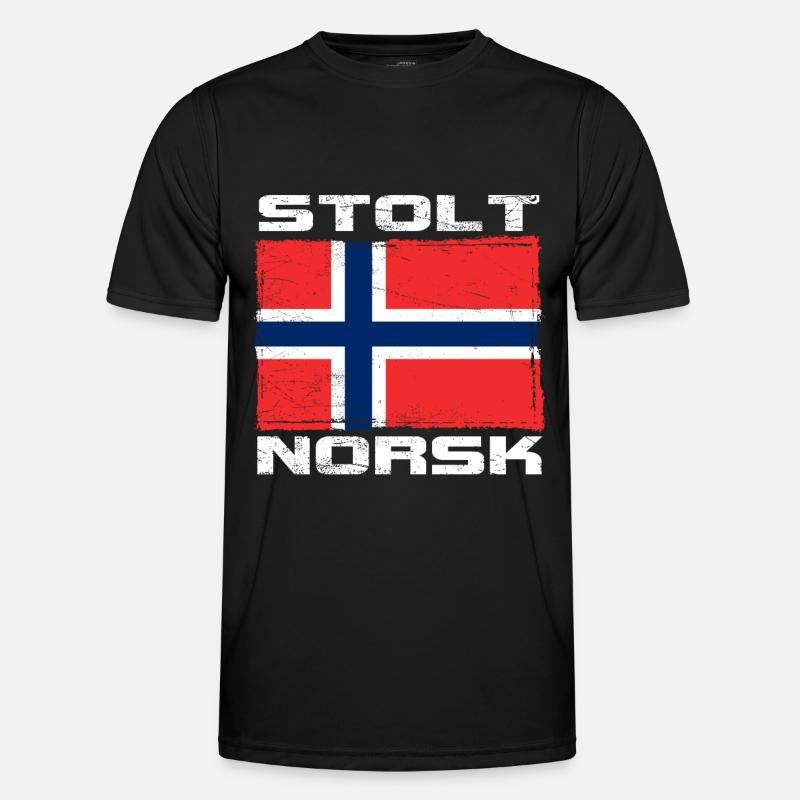Stolzer Norweger - Norwegisch - Männer Funktions-T-Shirt - Schwarz