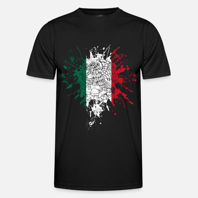 Mexico flag with eagle - Men's Functional T-Shirt - black