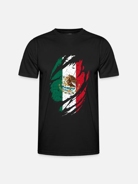 Drapeau & blasons du Mexique - T-shirt sport Homme - noir