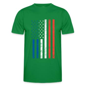 American French flag - Men's Functional T-Shirt - kelly green - Front - AI Model Male 178 dark (178cm)
