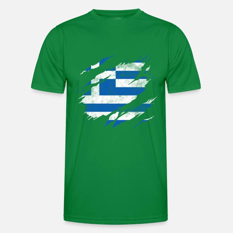 Grèce Drapeau T-shirt sport Homme