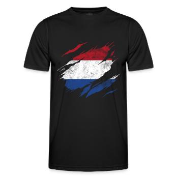 Pays-Bas Pavillon - T-shirt sport Homme - noir - Devant - AI Model Male 178 dark (178cm)