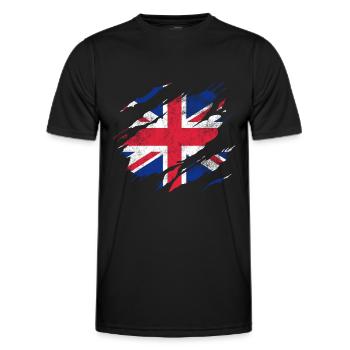 Drapeau britannique - T-shirt sport Homme - noir - Devant - AI Model Male 178 dark (178cm)