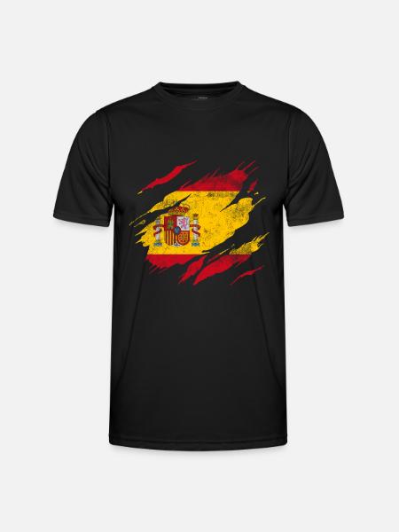 Espagne Drapeau - T-shirt sport Homme - noir