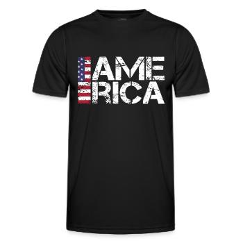 Les fans de l’Amérique - T-shirt sport Homme - noir - Devant - AI Model Male 178 dark (178cm)