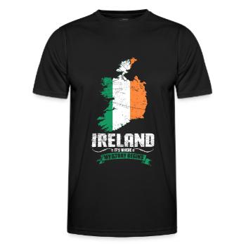 Ireland - Men's Functional T-Shirt - black - Front - AI Model Male 178 dark (178cm)