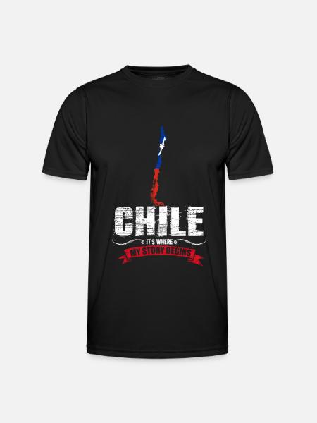 Chile - Männer Funktions-T-Shirt - Schwarz
