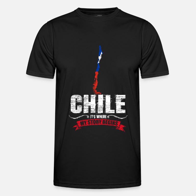 Chile - Männer Funktions-T-Shirt - Schwarz