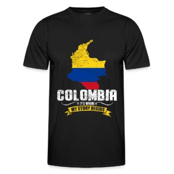 Colombie Fan - T-shirt sport Homme - noir - Devant - AI Model Male 178 dark (178cm)