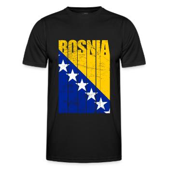 Drapeau de la Bosnie - T-shirt sport Homme - noir - Devant - AI Model Male 178 dark (178cm)