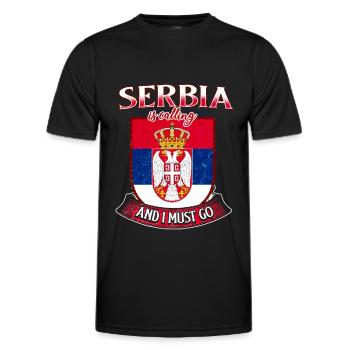 Serbia Coat of Arms - Men's Functional T-Shirt - black - Front - AI Model Male 178 dark (178cm)