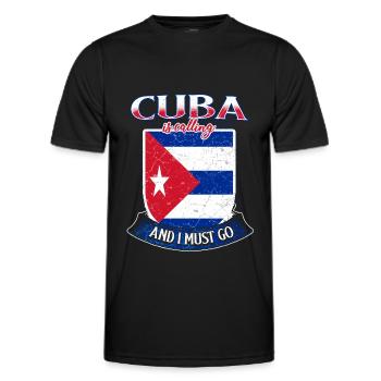 Cuba - T-shirt sport Homme - noir - Devant - AI Model Male 178 dark (178cm)