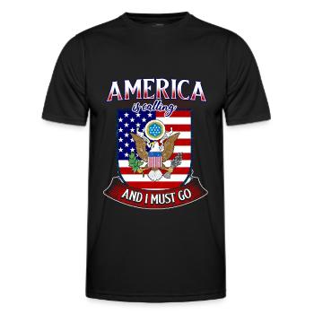 Fan d’Amérique - T-shirt sport Homme - noir - Devant - AI Model Male 178 dark (178cm)