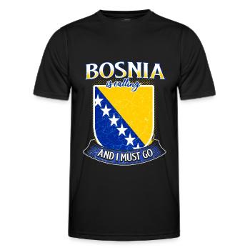 La Bosnie appelle - T-shirt sport Homme - noir - Devant - AI Model Male 178 dark (178cm)