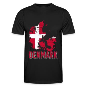 Danemark Pavillon pays Frontière - T-shirt sport Homme - noir - Devant - AI Model Male 178 dark (178cm)
