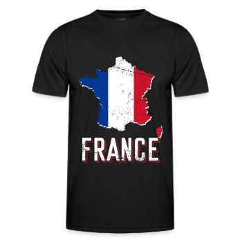 Frankreich - Männer Funktions-T-Shirt - Schwarz - Vorne - AI Model Male 178 dark (178cm)