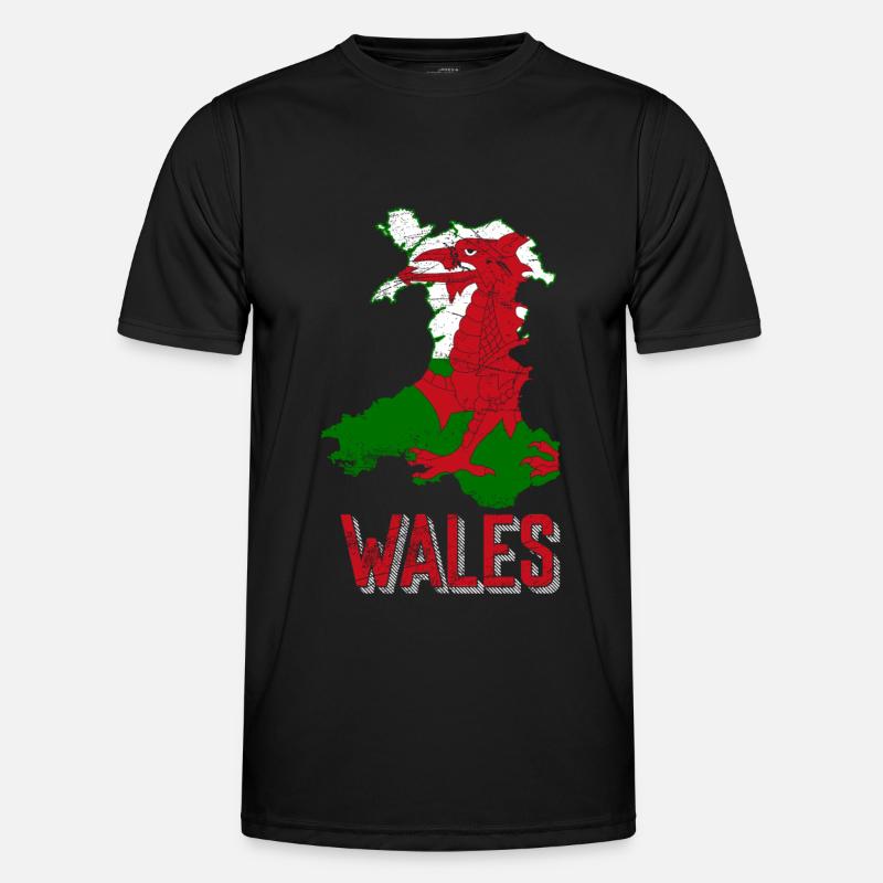 Wales - Männer Funktions-T-Shirt - Schwarz