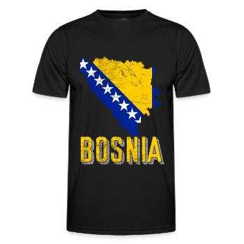 Fan de Bosnie - T-shirt sport Homme - noir - Devant - AI Model Male 178 dark (178cm)