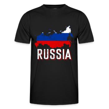 Russland Flagge Landkarte - Männer Funktions-T-Shirt - Schwarz - Vorne - AI Model Male 178 dark (178cm)