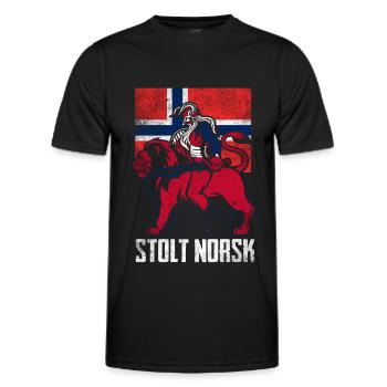 Fier norvégien - T-shirt sport Homme - noir - Devant - AI Model Male 178 dark (178cm)