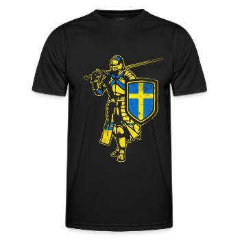 Schwedischer Ritter - Männer Funktions-T-Shirt - Schwarz - Vorne - AI Model Male 178 dark (178cm)
