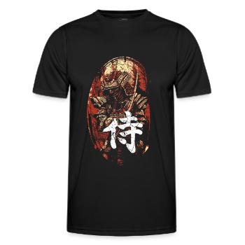 Samurai Japan font characters - Men's Functional T-Shirt - black - Front - AI Model Male 178 dark (178cm)