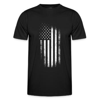 Vintage USA Amerika Flagge - Männer Funktions-T-Shirt - Schwarz - Vorne - AI Model Male 178 dark (178cm)